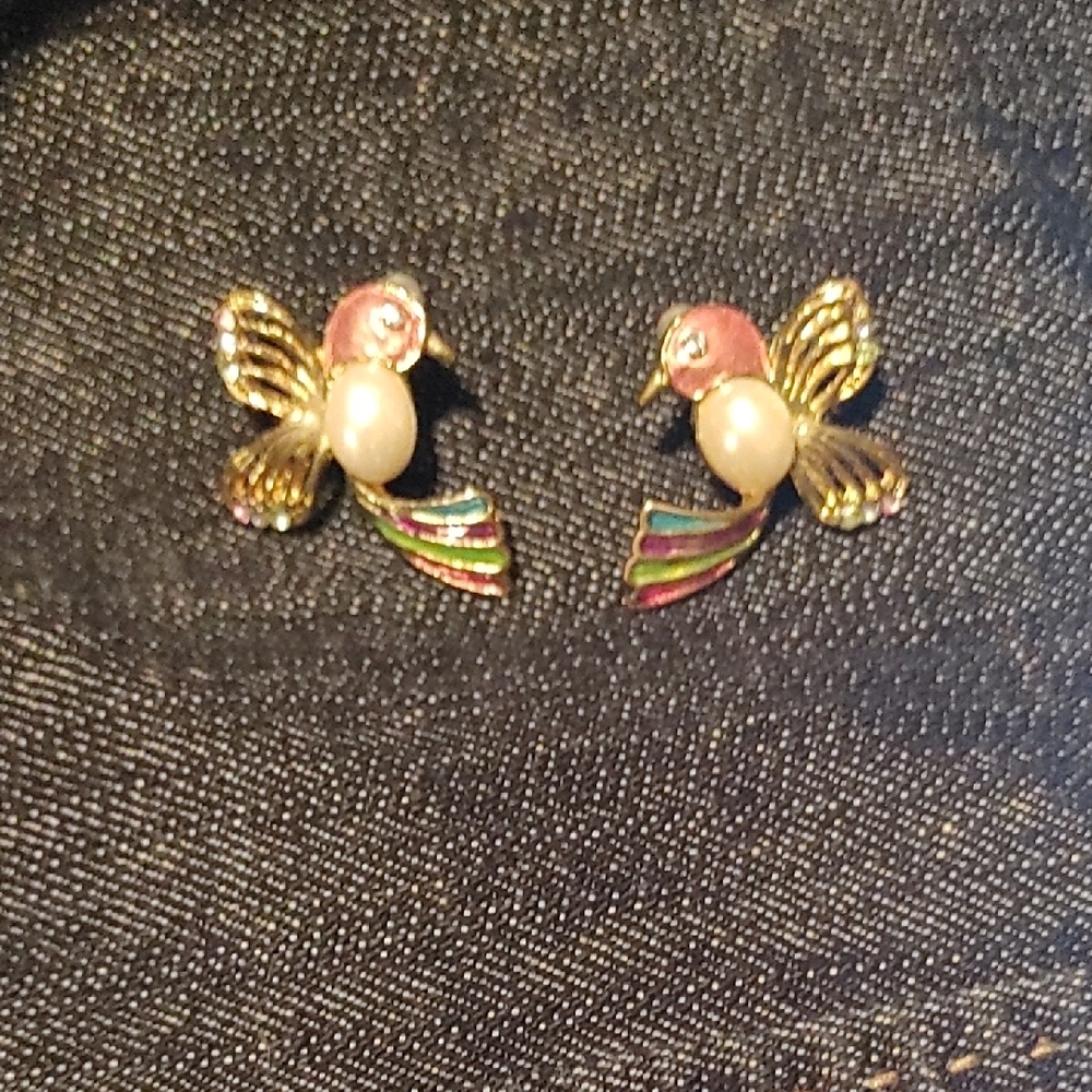 Vintage Colorful Bird-Shaped Earrings
